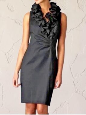 XSCAPE by Joanna Chen Sleeveless Ruffled Neck Dress Size 8 Petite